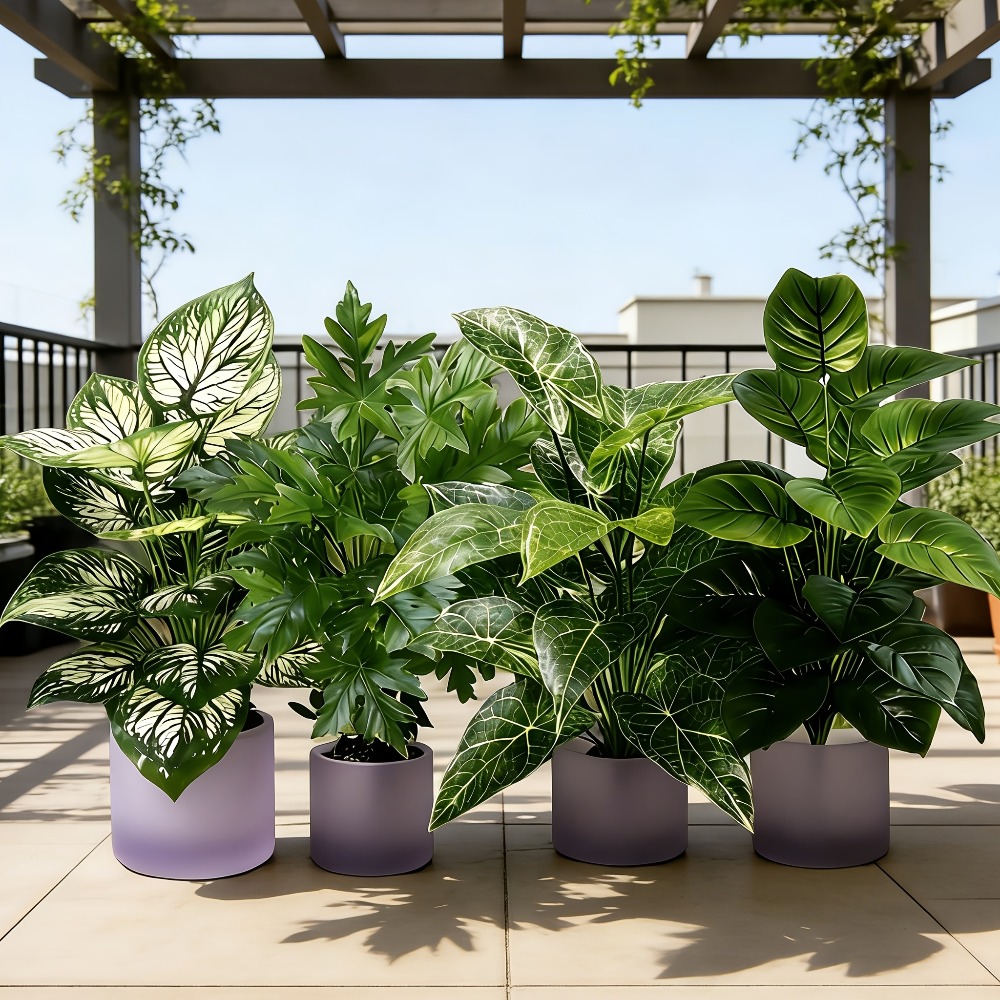 4PC Artificial Plants with 48L - Monstera Adansonii recension och pris