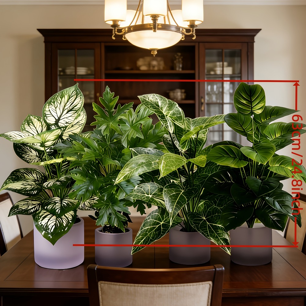 4PC Artificial Plants with 48L - Monstera Adansonii recension och pris