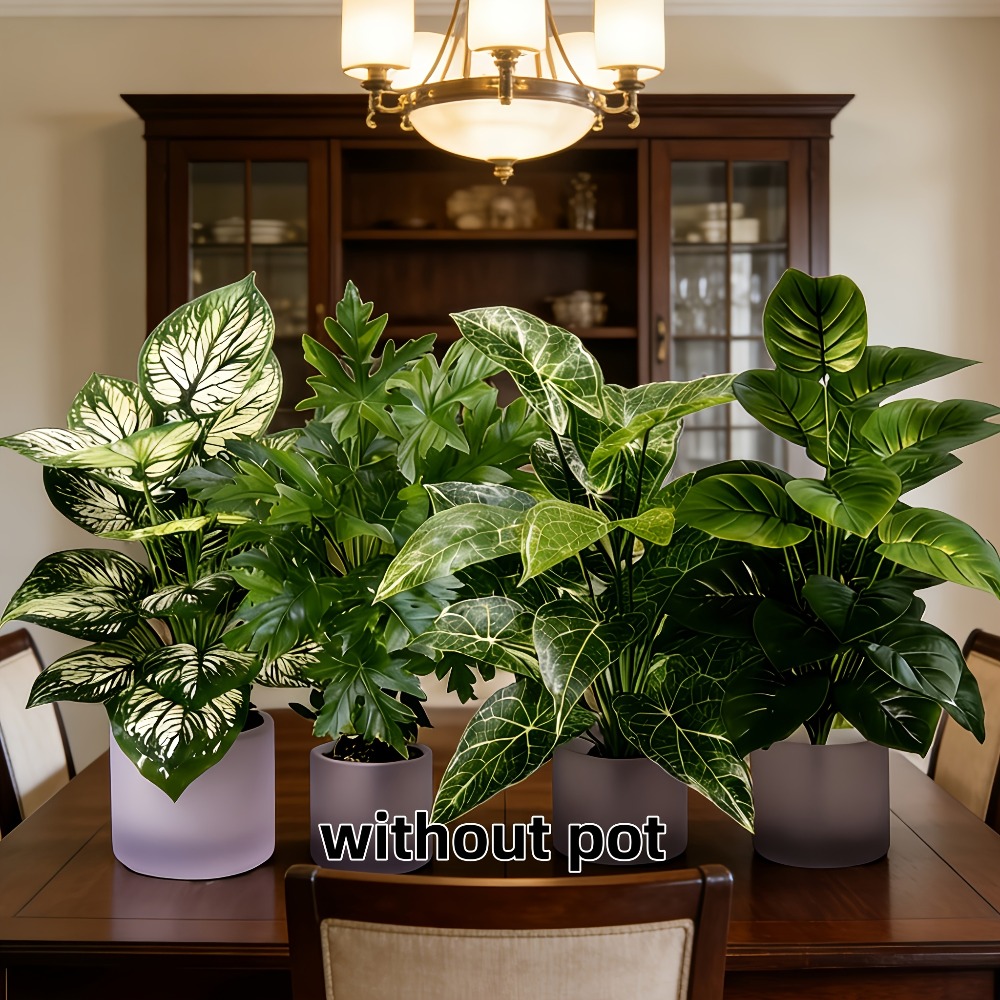 4PC Artificial Plants with 48L - Monstera Adansonii recension och pris