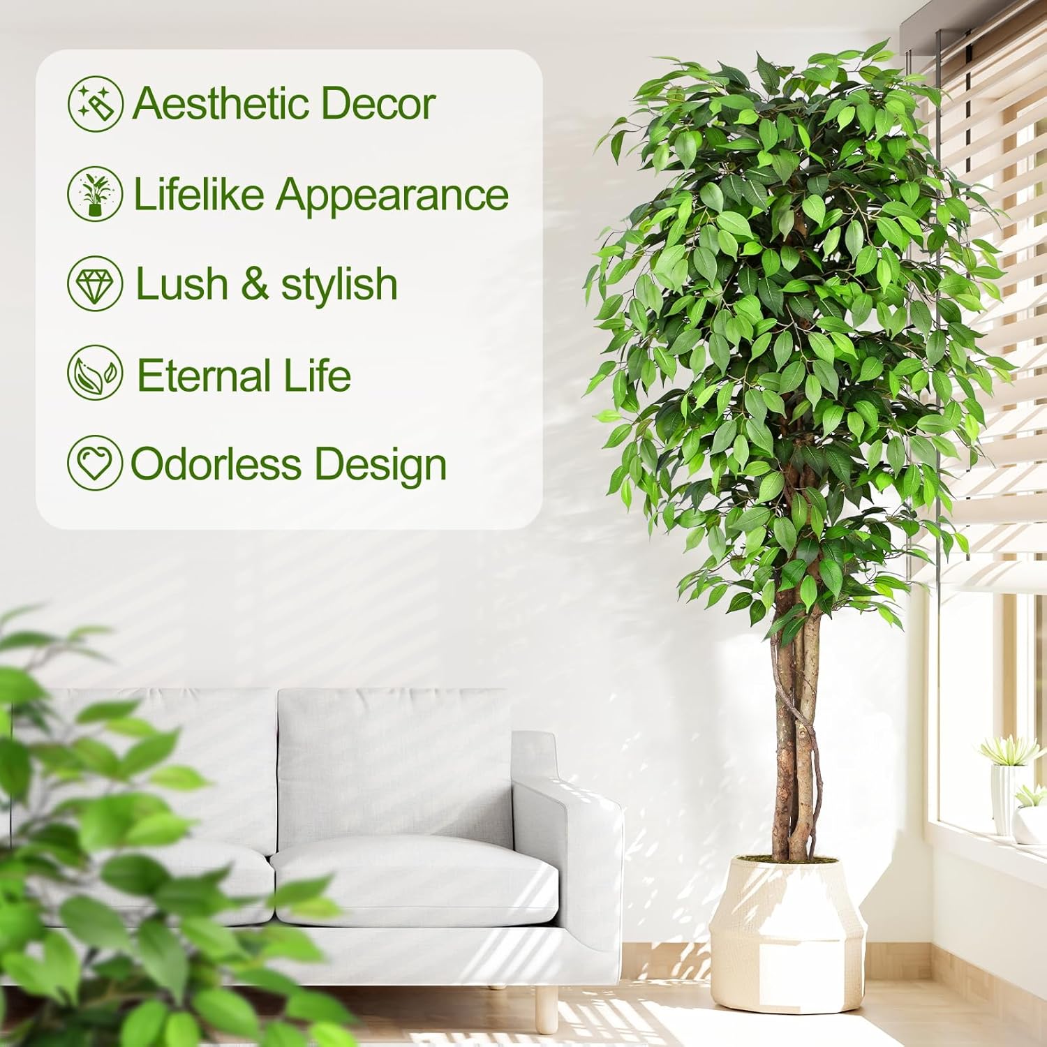 Lifelike Artificial Ficus Tree - Ficus Lyrata Tree recension och pris